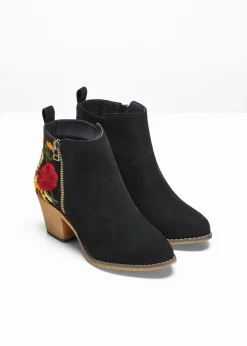 bonprix bonprix Botas de estilo cowboy con bordado Negro Sale