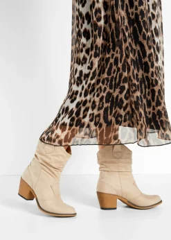 bonprix bonprix Botas de estilo cowboy con fruncido Beige