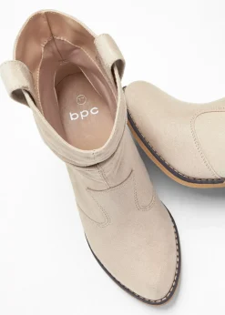 bonprix bonprix Botas de estilo cowboy con fruncido Beige