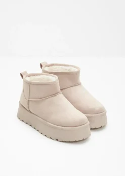 bonprix bonprix Botas de plataforma forradas Arena claro Sale