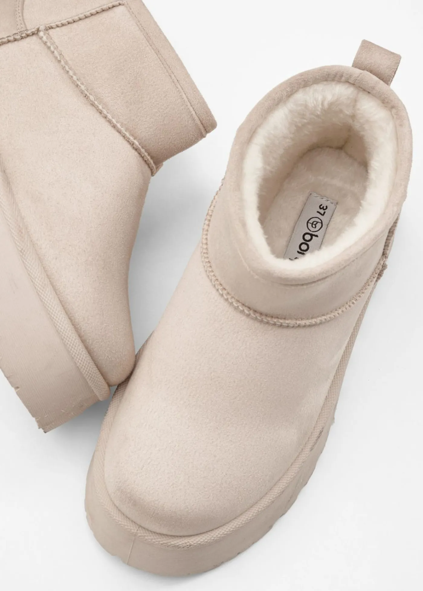 bonprix bonprix Botas de plataforma forradas Arena claro Sale
