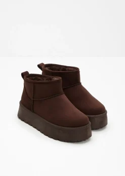 bonprix bonprix Botas de plataforma forradas Marrón oscuro Outlet