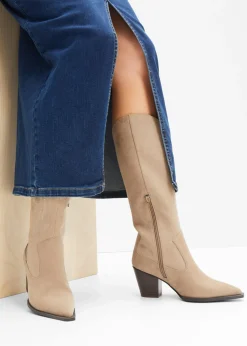 bonprix bonprix Botas estilo cowboy con bordados Beige Hot