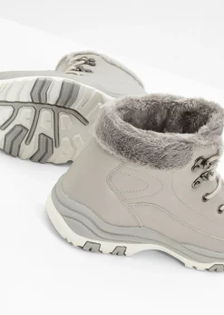 bonprix bonprix Botas forradas con cordones Gris Online