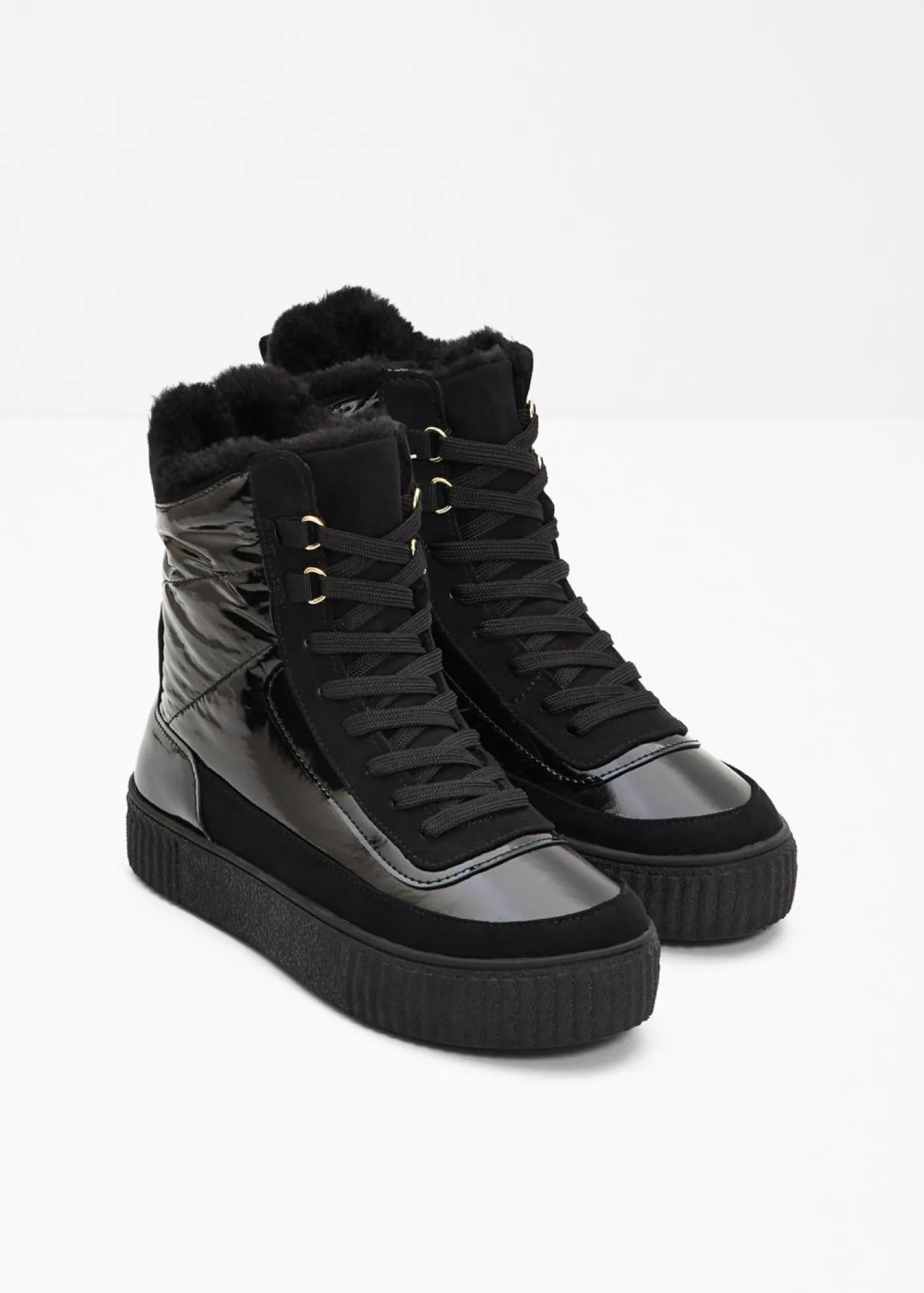 bonprix bonprix Botas forradas con cordones Negro Hot