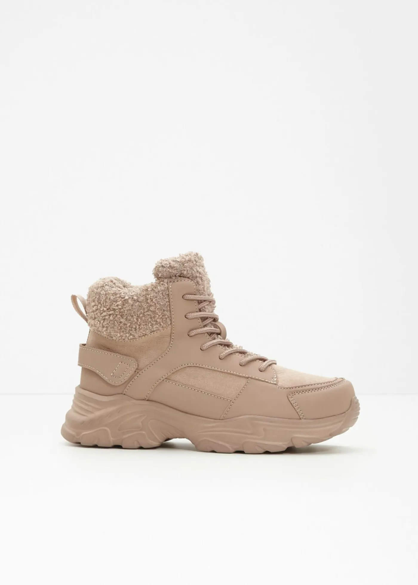 bonprix bonprix Botas forradas con cordones Café con leche Discount