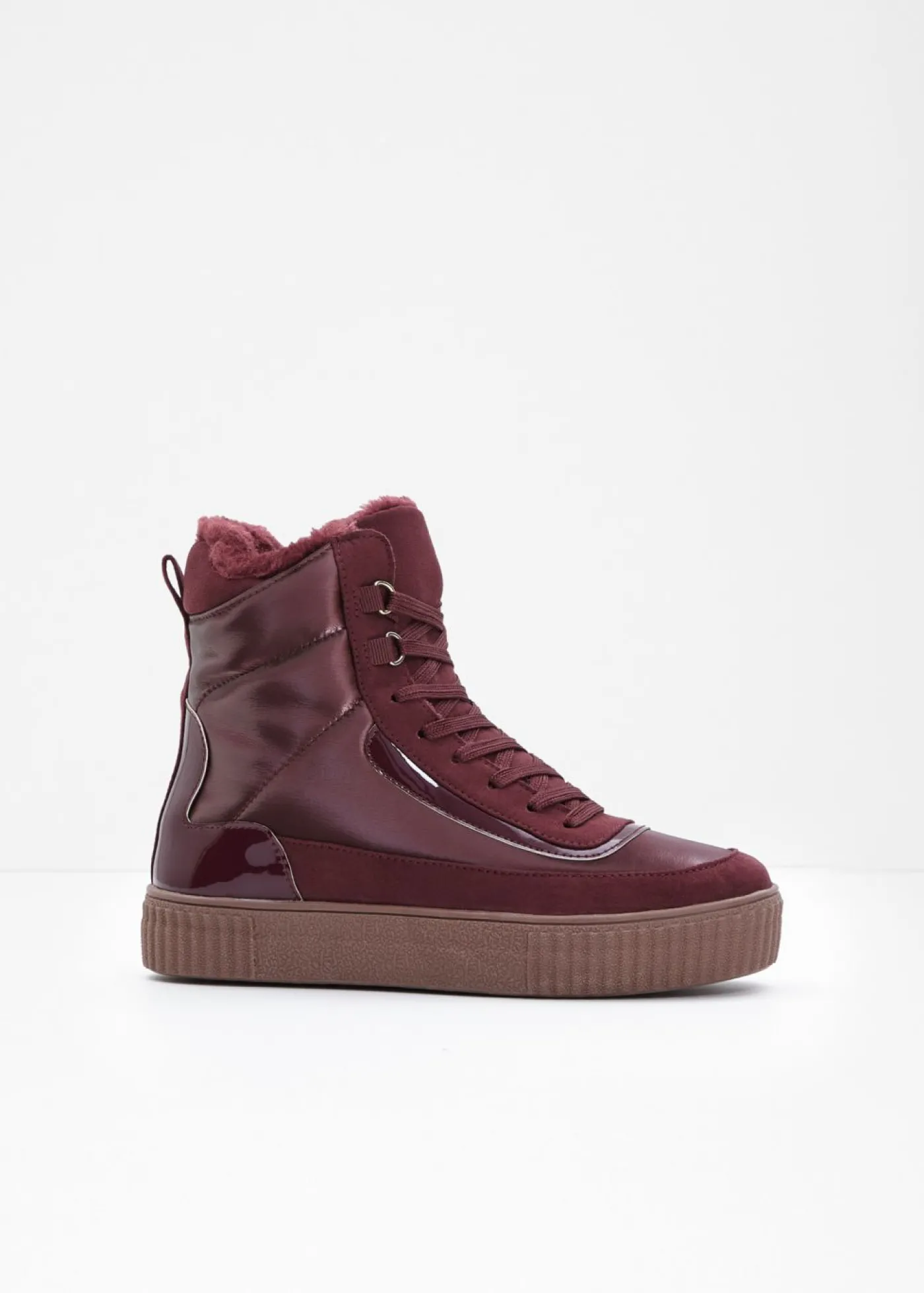 bonprix bonprix Botas forradas con cordones rojo burdeos Clearance