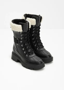 bonprix bonprix Botas forradas con cordones Negro Outlet