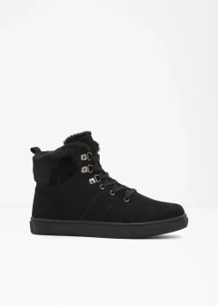 bonprix bonprix Botas forradas con cordones Negro Outlet