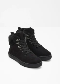 bonprix bonprix Botas forradas con cordones Negro Outlet