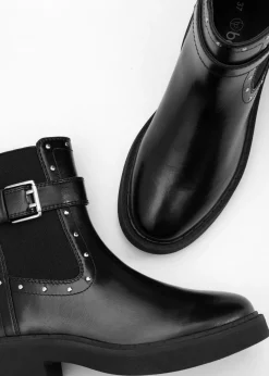 bonprix bonprix Botas moteras con hebilla Negro New