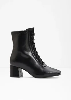 bonprix bonprix Botines con cordones y tacón ancho Negro Best