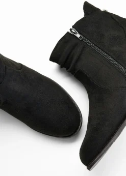 bonprix bonprix Botines con fruncido Negro New