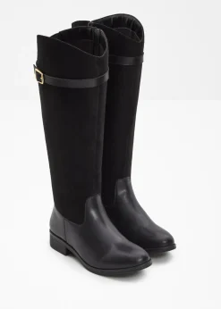 bonprix bonprix Botines de caña ancha Negro Discount