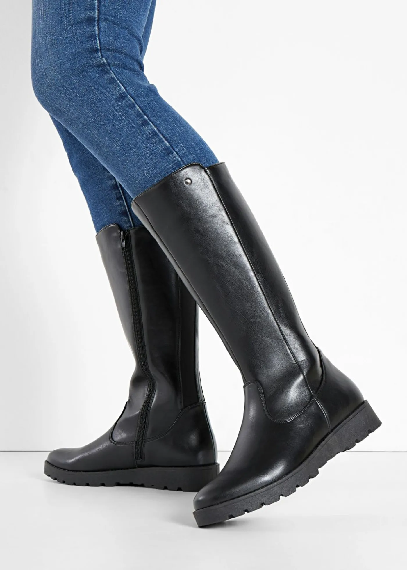 bonprix bonprix Botines de caña ancha Negro Outlet