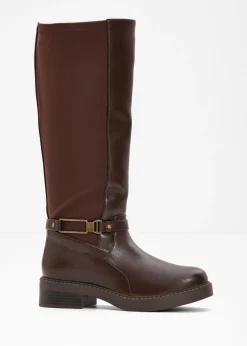 bonprix bonprix Botines de caña ancha Marrón oscuro Clearance