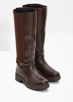 bonprix bonprix Botines de caña ancha Marrón oscuro Clearance