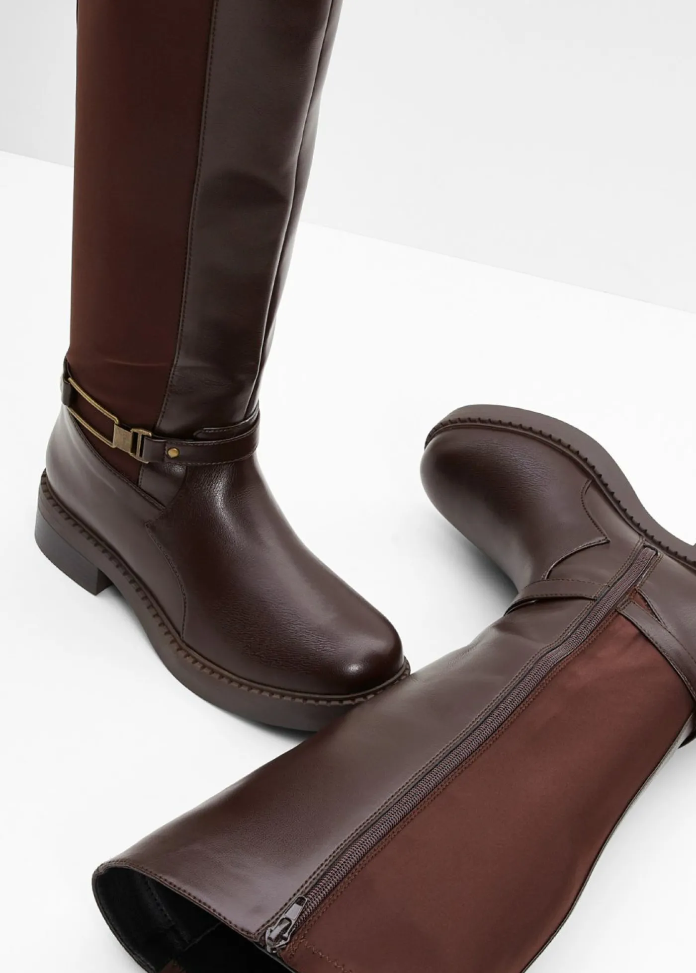 bonprix bonprix Botines de caña ancha Marrón oscuro Clearance