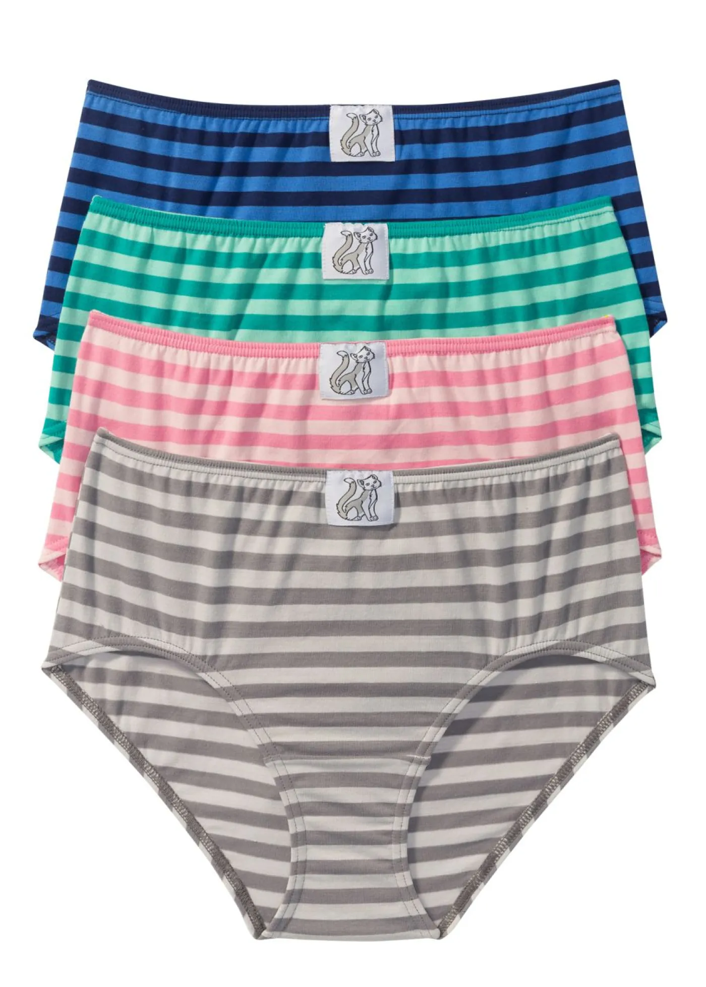 bonprix bonprix Braga (4 unidades) Azul-verde-rosa-gris de rayas