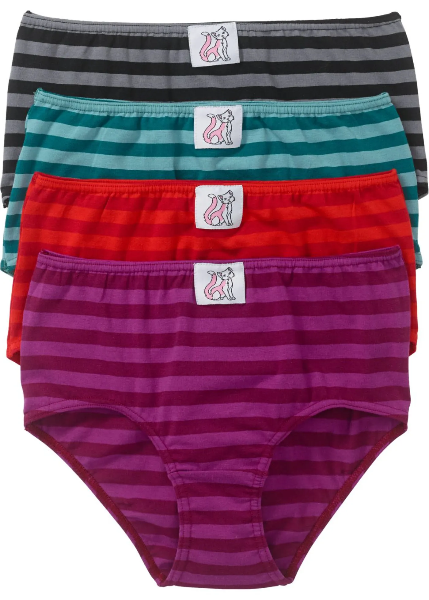 bonprix bonprix Braga (4 unidades) Rojo/azul petróleo/baya/negro de rayas New