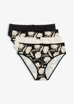 bonprix bonprix Braga con algodón cómodo (4 unidades) Negro estampado Online