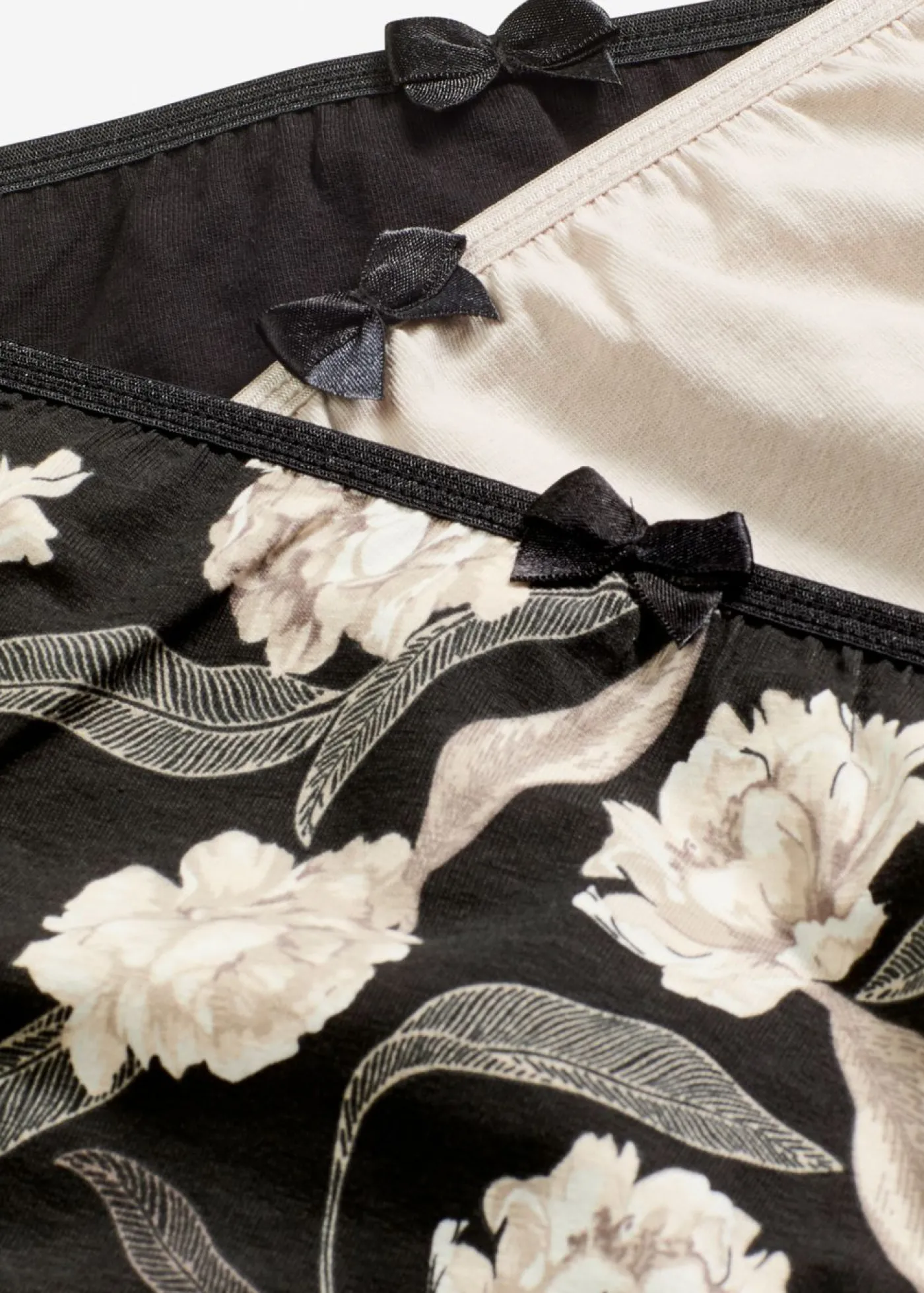 bonprix bonprix Braga con algodón cómodo (4 unidades) Negro estampado Online