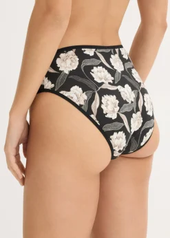bonprix bonprix Braga con algodón cómodo (4 unidades) Negro estampado Online