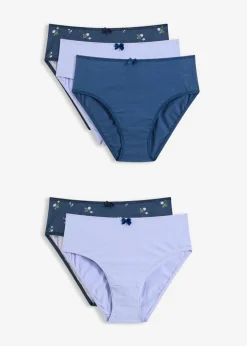 bonprix bonprix Braga con algodón cómodo (5 unidades) azul almirante-lavanda claro-verde lodo-blanco con flores Clearance
