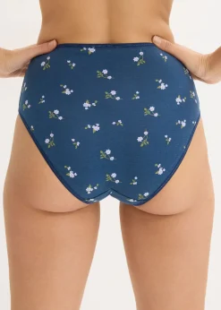 bonprix bonprix Braga con algodón cómodo (5 unidades) azul almirante-lavanda claro-verde lodo-blanco con flores Clearance