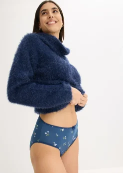 bonprix bonprix Braga con algodón cómodo (5 unidades) azul almirante-lavanda claro-verde lodo-blanco con flores Clearance