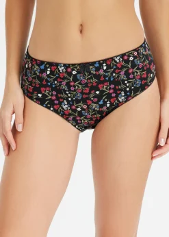 bonprix bonprix Braga con algodón orgánico (4 unidades) negro-caqui nuevo-berenjena-fresa-rojo atardecer-azul cristal-mora mate-blanco lana con flores Hot