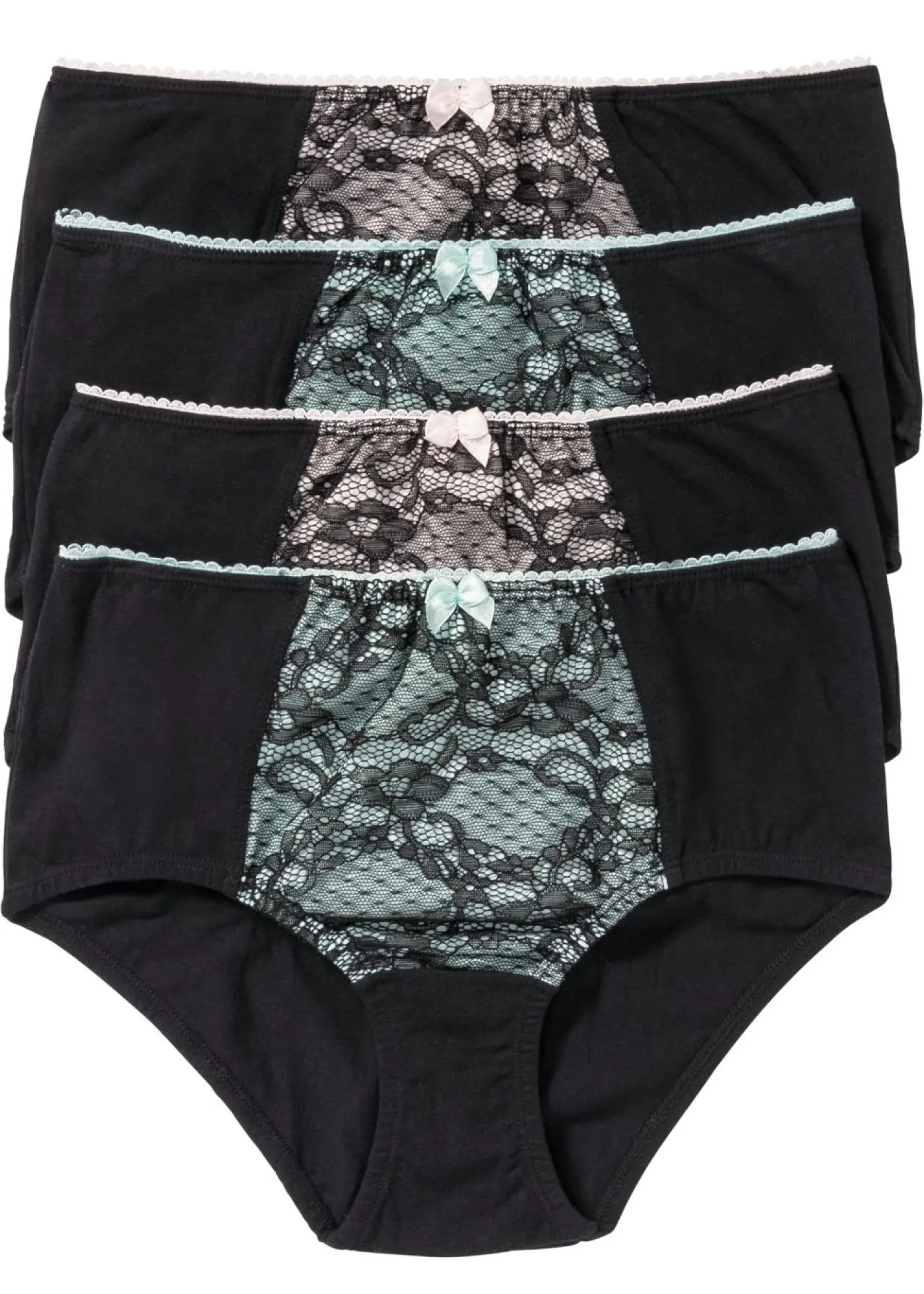 bonprix bonprix Braga con algodón orgánico (4 unidades) Negro Outlet