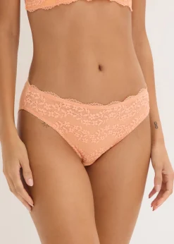 bonprix bonprix Braga con algodón orgánico suave y encaje papaya suave Online