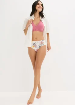 bonprix bonprix Braga con algodón orgánico (4 unidades) malva+azul oxford+blanco lana