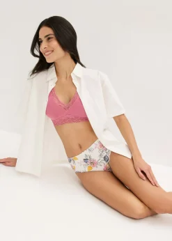 bonprix bonprix Braga con algodón orgánico (4 unidades) malva+azul oxford+blanco lana