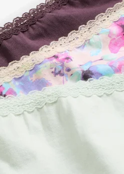 bonprix bonprix Braga con algodón orgánico (4 unidades) rosa pálido+mentol claro+baya con flores Best