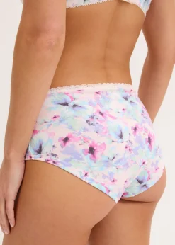 bonprix bonprix Braga con algodón orgánico (4 unidades) rosa pálido+mentol claro+baya con flores Best