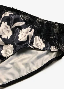 bonprix bonprix Braga con efecto brillante y detalles de encaje Negro con flores Online