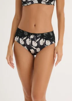 bonprix bonprix Braga con efecto brillante y detalles de encaje Negro con flores Online