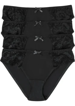 bonprix bonprix Braga con encaje (4 unidades) Negro Best