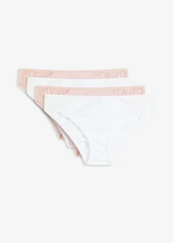 bonprix bonprix Braga con encaje (4 unidades) rosa mate+blanco Online