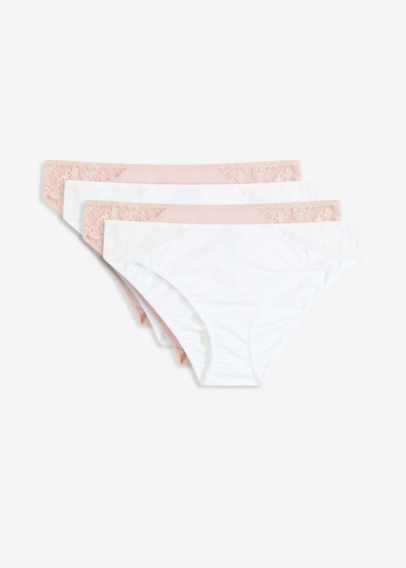 bonprix bonprix Braga con encaje (4 unidades) rosa mate+blanco Online