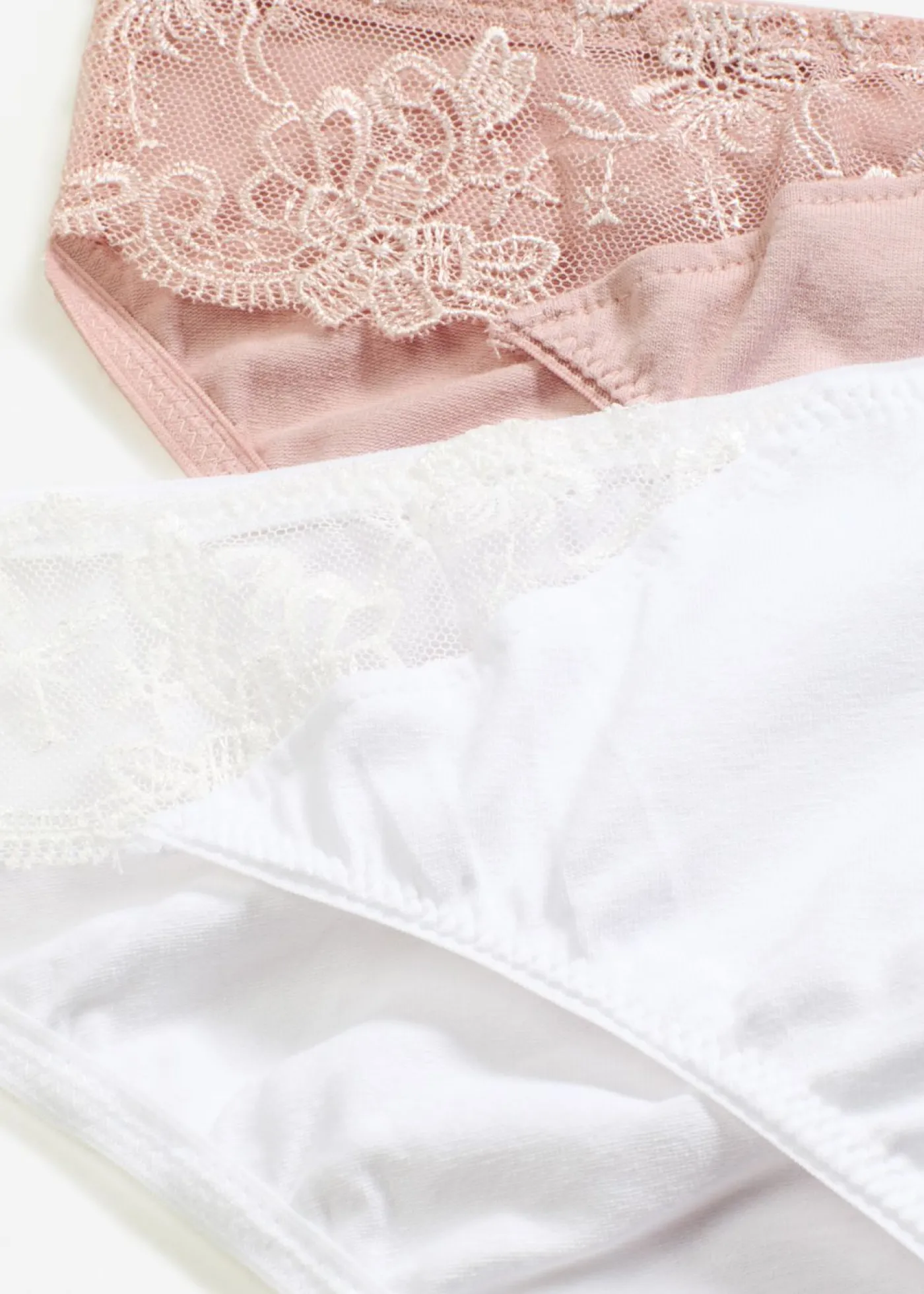 bonprix bonprix Braga con encaje (4 unidades) rosa mate+blanco Online