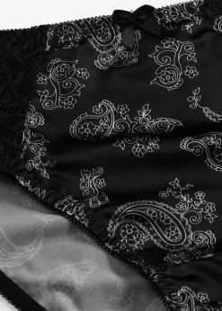 bonprix bonprix Braga con encaje delicado (2 unidades) Negro con patrón Paisley Hot