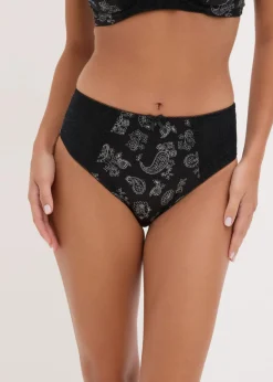 bonprix bonprix Braga con encaje delicado (2 unidades) Negro con patrón Paisley Hot