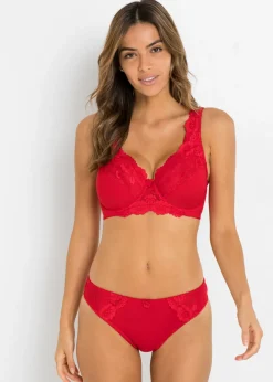 bonprix bonprix Braga con encaje delicado (2 unidades) Fresa + gris jaspeado Best