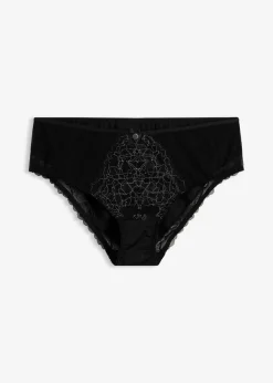 bonprix bonprix Braga con encaje delicado Negro-plata mate Online