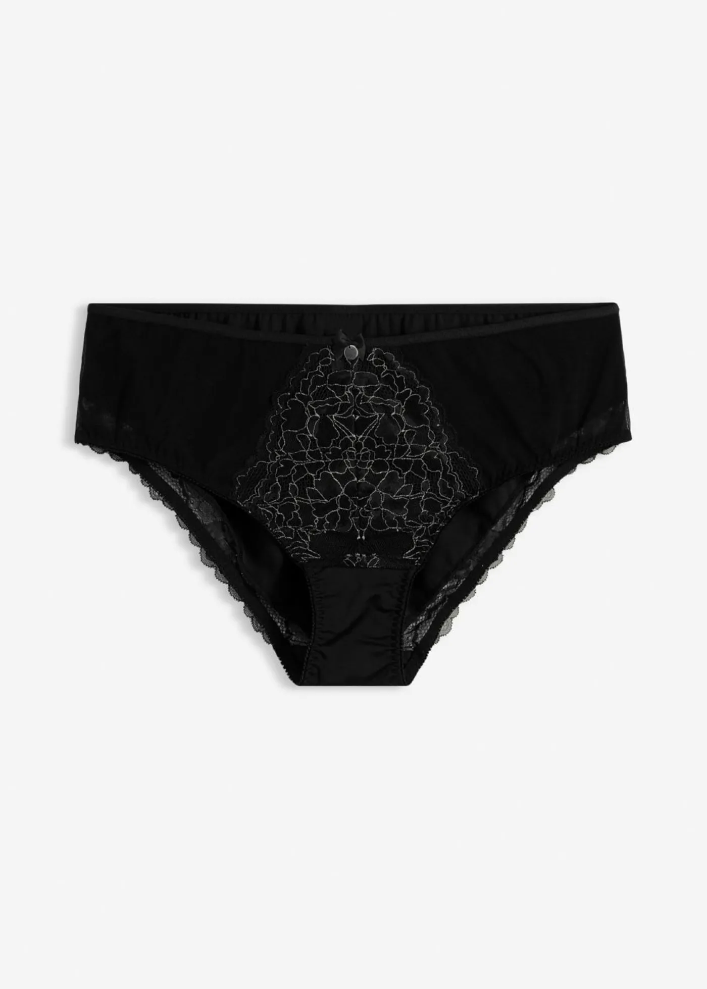 bonprix bonprix Braga con encaje delicado Negro-plata mate Online