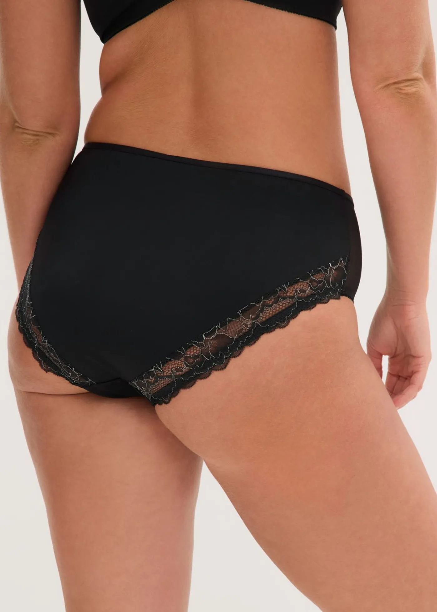 bonprix bonprix Braga con encaje delicado Negro-plata mate Online