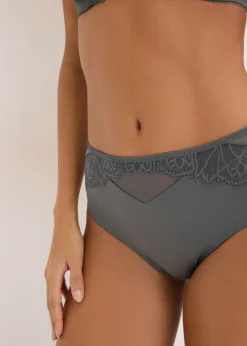 bonprix bonprix Braga con encaje delicado Gris granito
